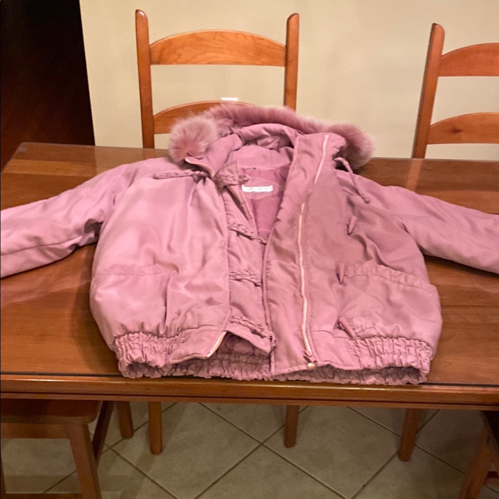 Bernardo Mauve Ski Jacket with Fur Trim